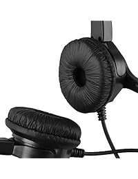 AGPtek auriculares binaurales con cable, manos libres, micrófono y cancelación de ruidos externos (5 opciones de colores).