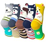 5 Pairs Womens Cute Animal Design Colorful Cotton Casual Crew Socks by Amandir