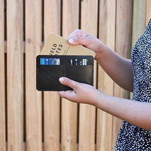 Aspen Field Notes Wallet - Black - Veg tanned Australian Kangaroo leather