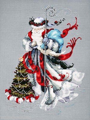 Winter White Santa Cross Stitch Pattern