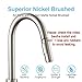 FORIOUS Touch Kitchen Faucets with Pull Down Sprayer, Kitchen Sink Faucet with Pull Out Sprayer, Fingerprint Resistant, Single Hole Deck Mount, Single Handle Copper Kitchen Faucet, Brushed Nickel