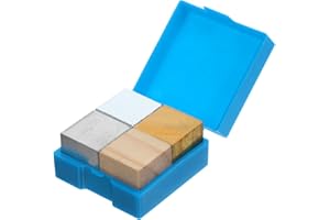Baluue Density Cubes Set 4Pcs Copper Iron Aluminum Wood 0.78 Inch Blocks for Science Experiments Teaching Tools Lab Equipment