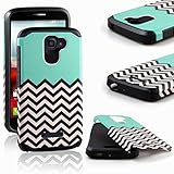 Alcatel One Touch Fierce 2 Case, RANZ Teal Waves Pattern Desgin with Black Hard Impact Dual Layer Shockproof Bumper Case For Alcatel One Touch Fierce 2 / Alcatel 7040T (T-Mobile/MetroPCS) / POP ICON A564C (Straight Talk/TracFone)