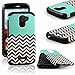 Alcatel One Touch Fierce 2 Case, RANZ Teal Waves Pattern Desgin with Black Hard Impact Dual Layer Shockproof Bumper Case For Alcatel One Touch Fierce 2 / Alcatel 7040T (T-Mobile/MetroPCS) / POP ICON A564C (Straight Talk/TracFone)