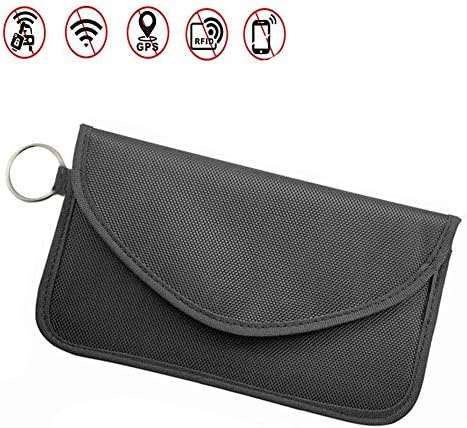 Faraday Bag,ZOORE100% Anti-Tracking Anti-Spying GPS RFID Signal Blocking Bag Shielding Pouch Wallet Case for Cell Phone Privacy Protection and Car Key FOB (Black)（8.3x4.9英寸）
