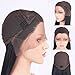 Andria Hair Lace Front Synthetic Wigs Long Straight Heat Resistant Hair Pre Plucked Wig with Baby Hair Bleached Knots for Women ( Black Hair 26