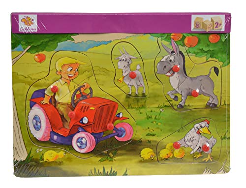 Eichhorn 100005453 - Steckpuzzle 30x22,5cm mit 8-9 Steckteilen, 4 versch. Bauernhof Motive verfügbar, keine Motivauswahl… – Bild 7