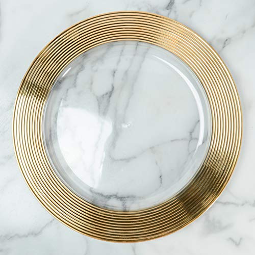 GoldRimmed Charger Plates Set of 6 13Inch Elegant & FoodSafe