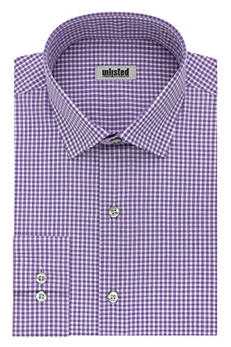 Kenneth Cole Unlisted Men's Slim Fit Check Spread Collar Dress Shirt