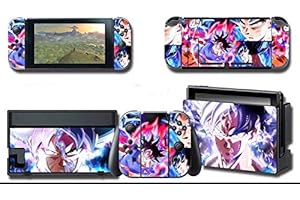 Alvhntr Dragon Ball Super Saiyan Vinyl Skin Decal Stickers for Nintendo Switch, Anime Protector Wrap Cover Protective Faceplate Full Set Console Joy-Con Dock (Dragon Ball 2371)