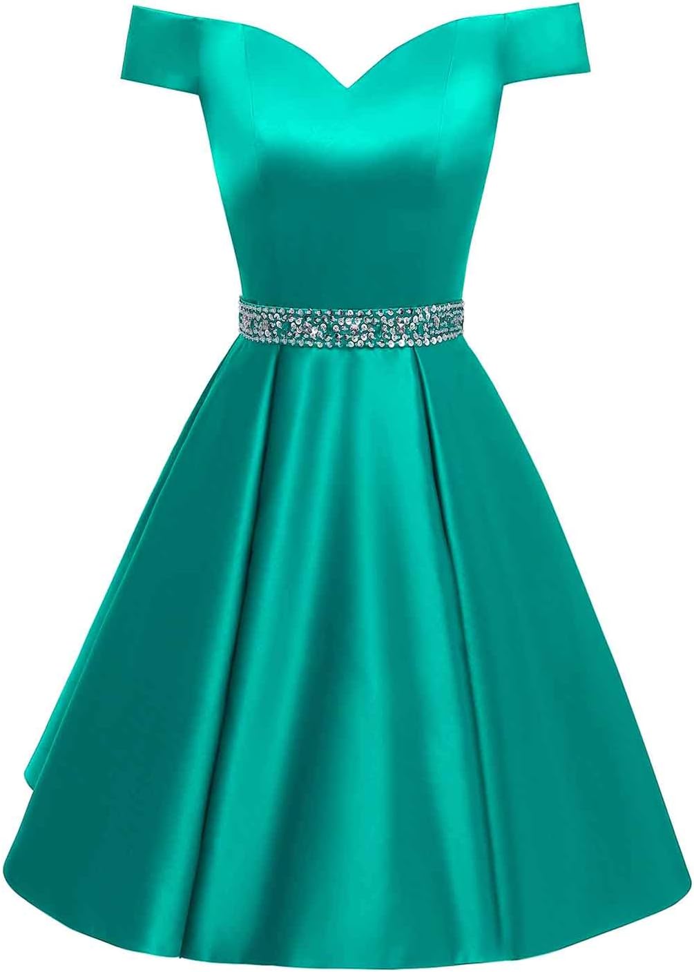 Changuan Women's Short Beaded Prom Dresses Off The Shoulder Backless Homecoming Dress