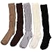 kilofly 5 Pairs Women's Lightweight Fashion Fitness Gym Slouch Knit Crew Socks