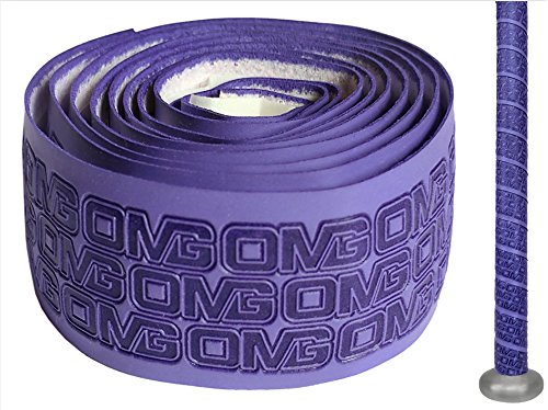 Oh My Grips OMG Premium Cushioned Hand Grip Wrap, Great for All Bats and Racquets; Baseball, Softball, Tennis, Badminton, Cricket, Even Ping-Pong Paddles! (Purple)