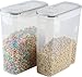 cereal container (2 PACK) - cereal storage containers made of clear plastic - cereal dispenser fits 2 X 169 OZ / 21 cups - Leak proof