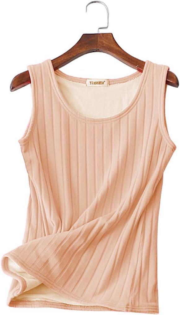 Women's Fleece Lined Thermal Camisole Basic Solid Color Underwear Top