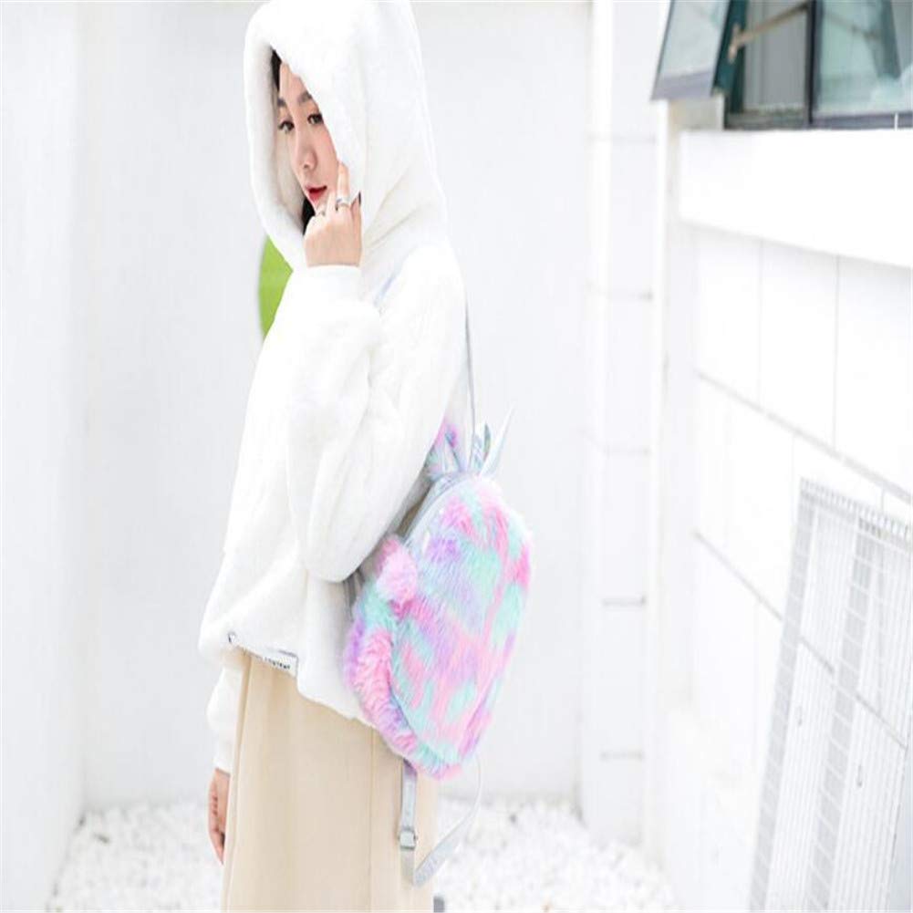 Fanovo Cute Plush Unicorn Backpack, Mini Unicorn Backpack, 3D Unicorn Backpack, Soft Rainbow Backbag Sweet Girls Daughter Gifts 12 inch Bag (Style 1)