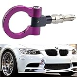 Dewhel JDM Aluminum Track Racing Front Rear Bumper Car Accessories Auto Trailer Ring Eye Towing Tow Hook Kit Purple Screw On For BMW 1 3 5 Series X5 X6 E36 E39 E46 E82 E90 E91 E92 E93 E70 E71 MINI Cooper