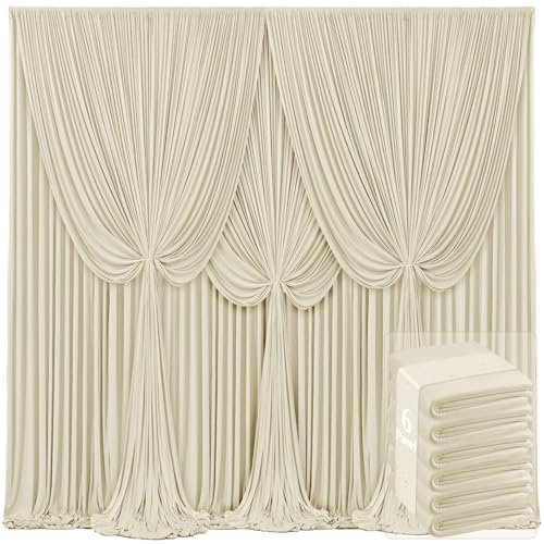 Hintergrundvorhänge für Hochzeit, Party, faltenfrei, Beige, Vorhangvorhänge, Stoffdekorationen, Fotohintergrund, Tuch für Babyparty, Fotografie, Bühne