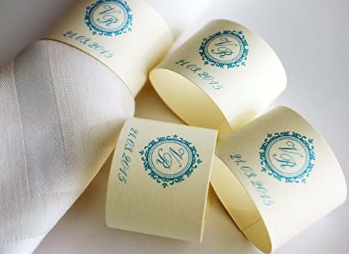 Rose gold paper napkin rings image