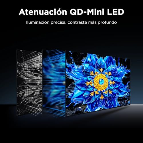 75T8D Televisor 75 Pulgadas QD-Mini LED 4K Smart TV, Gaming TV, 144Hz Game Accelerator 288Hz FHD, FreeSync Premium, Dolby Vision & Atmos, HDR10+, Onkyo 2.1, Google TV, Game Master