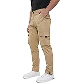 ALLELMS Mens Cargo Pants Classic Fit Stretch Lightweight Casual Pants for Men