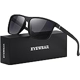 KWHZXGYY Sunglasses Men Polarized Sunglasses for Mens and Womens,Black Retro Sun Glasses Driving Fishing UV Protection