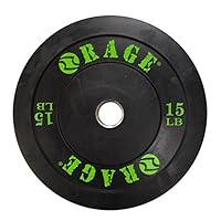 Rage Fitness PRO Olympic Bumper Plate (Sold Individually- - 10lb, 15lb, 25lb, 35lb, 45lb), Steel Insert, Strength Training, Bench Press, Squats, Powerlifting