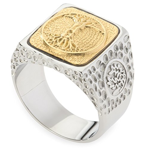 Unique tree of life signet ring. platinum style surgica…