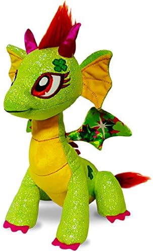 GlitterShine Dragons Plush Stuffed Toy Green Sparkling Dragon - 12 Inches - Twinkle Luck