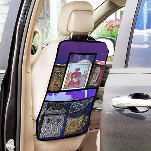 月の下でジャンプする2頭のイルカ カ 多機能車後部座席オーガナイザー2パック耐久性キックマットマルチポケット後部座席カバー収納袋 B071dk3ybr 1 800円