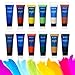 75ml LARGE Acrylic Paint Set, AGPtEK 12 Tubles Vibrant Colors Pigments Studio Kit for Nail Art, Craft, Canvas, Fabric,Ceramic, Wood and Clay