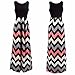 Chuangxiangt Womens Fashion Casual Sleeveless Scoop Neck Wave Striped Tank Maxi Long Dress