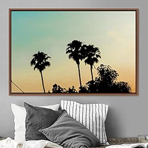 signwin Framed Canvas Wall Art Palm Tree Colorful...