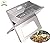 #1 Compact Notebook Portable & Folding Flat Tailgating Stowaway Fire BBQ Charcoal X Grill - Stainless Steel