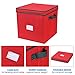 Primode Christmas Ornament Storage Box, 4 Individual Trays Xmas Storage Container, Fits 64 Ornaments Decoration Balls, Constructed of Durable Polyester Material (Red)