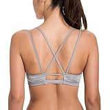 CRZ YOGA Women's Removable Padded Criss Cross Back Gym Strappy Yoga Sports Bra Multicoloured #4 XL