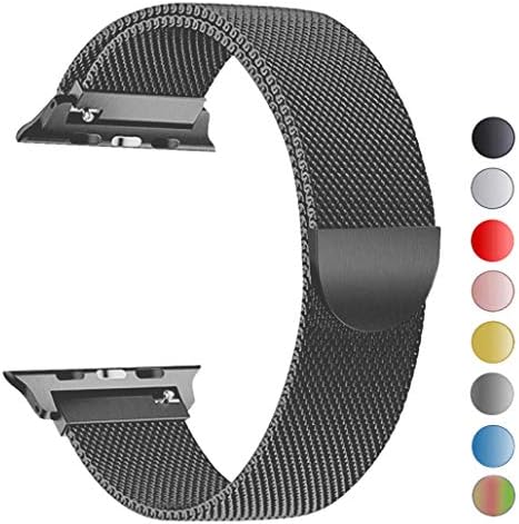 Seoaura Compatible Watch Band 42mm 44mm, Stainless Steel Milanese Loop Replacement Strap with Magnetic Closure Series 4 3 2 1 Sports (Space Grey, 42mm/44mm)