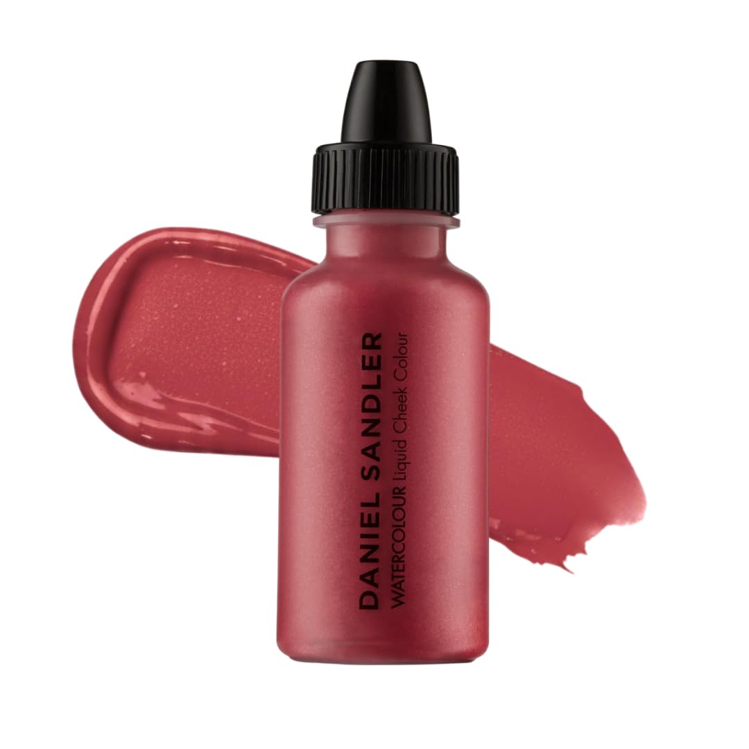 Daniel Sandler WATERCOLOUR LIQUID ILLUMINATOR - 'TEASE' 15ml – Shimmer Liquid Blush for Cheeks Make up, Highlighter – Oil-Free, Lightweight, Buildable & Long-Lasting for Cheeks & Lips