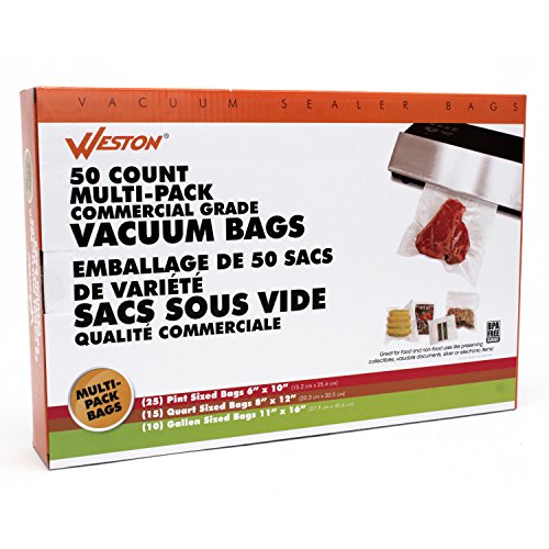 Weston Products 30-0107-W Weston Brands Vacuum Sealer Bags, Clear