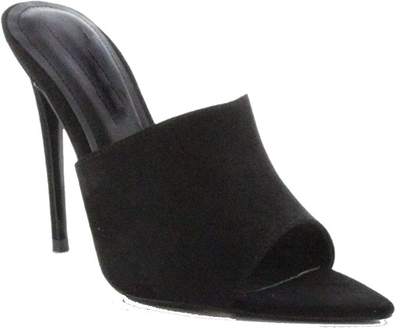 black slip on mules