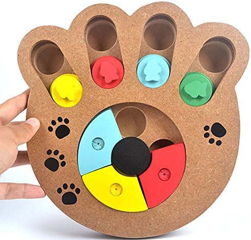 Pet Intelligence Toy Pet Treat Seeker Play IQ Training Eudcational Games Toys with Creative Bone-shaped Plate Dish Slow Feed Bowl for Dog/Doggie/Puppy/Pup/Cat
