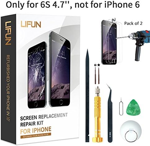 Screen Replacement for iPhone 6S BLACK COLOR 4.7'' with Tools,Instruction and 2 Screen Protectors,OEM Repair Kit(for 6S 4.7'' BLACK Only)