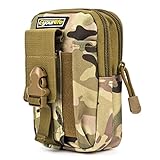 Eyourlife Tactical Waist Pack,RFID Military Bag Molle Pouch Waterproof For Camping Hiking Trekking With Cell Phone Holder Army Camouflage