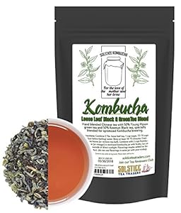 Image of Kombucha Loose Leaf Black and Green Tea 50/50 Blend, 120 Servings, Keemun Black & China Young Hyson Green Tea for Brewing Kombucha (8-Ounces Total)