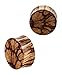 Organic Double Flared Batik Wood Plugs - Sold As Pair - Available in Multiple Sizes (16mm (5/8