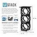 U-STACK Water Bottle Storage Rack - Holds Three 5 Gallon Bottles for Water Coolers (3 Bottle with Shelf) (Black)