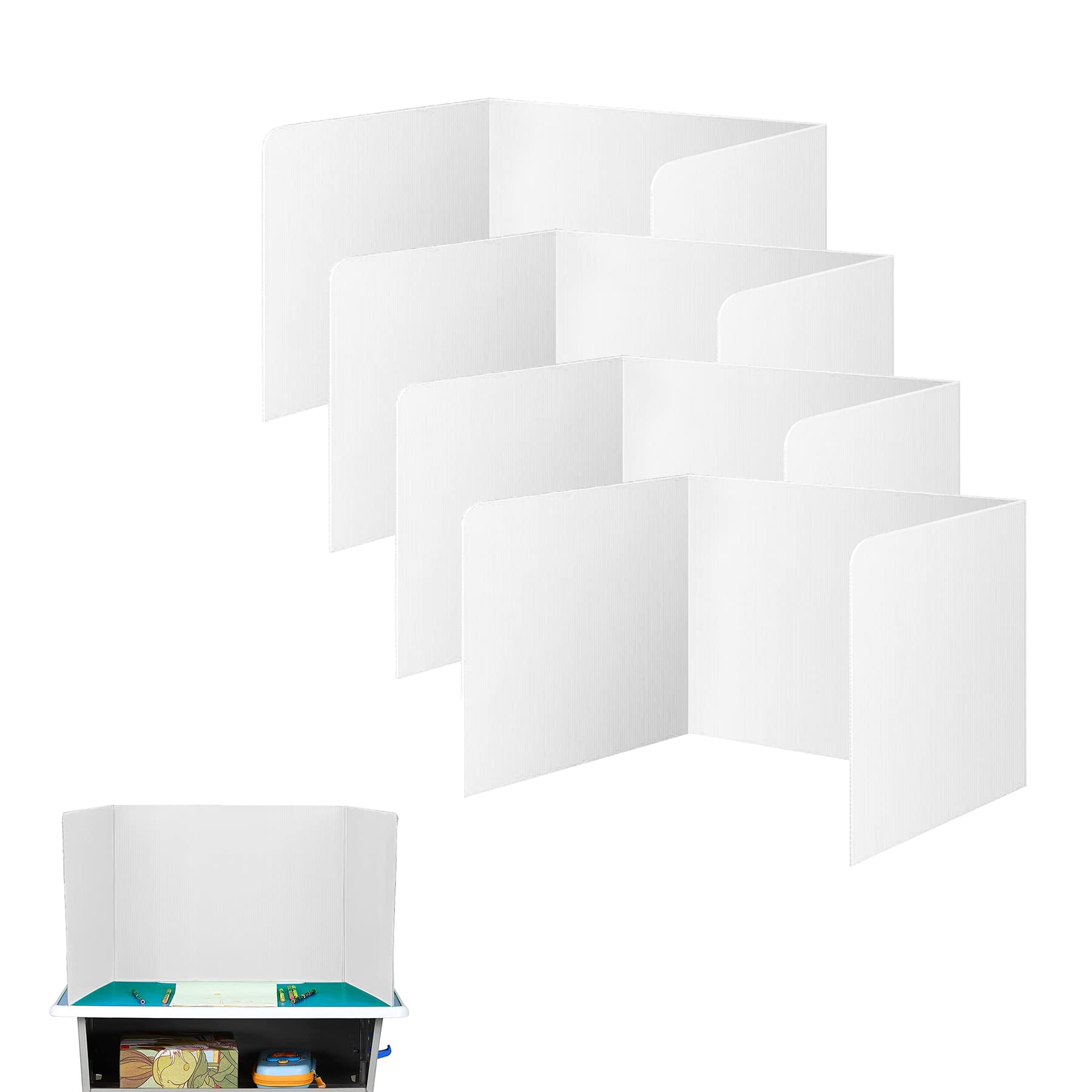 Boost Productivity and Privacy with Our 4 Pack Desk Privacy Divider Panel - for Students, Offices, Libraries