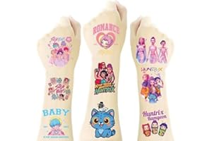 8 Sheets (128 Various Patterns) KρoρDemon Temporary Tattoos, Cartoon K━Poρ Hunters Birthday Party Favors Gifts Home Activity 