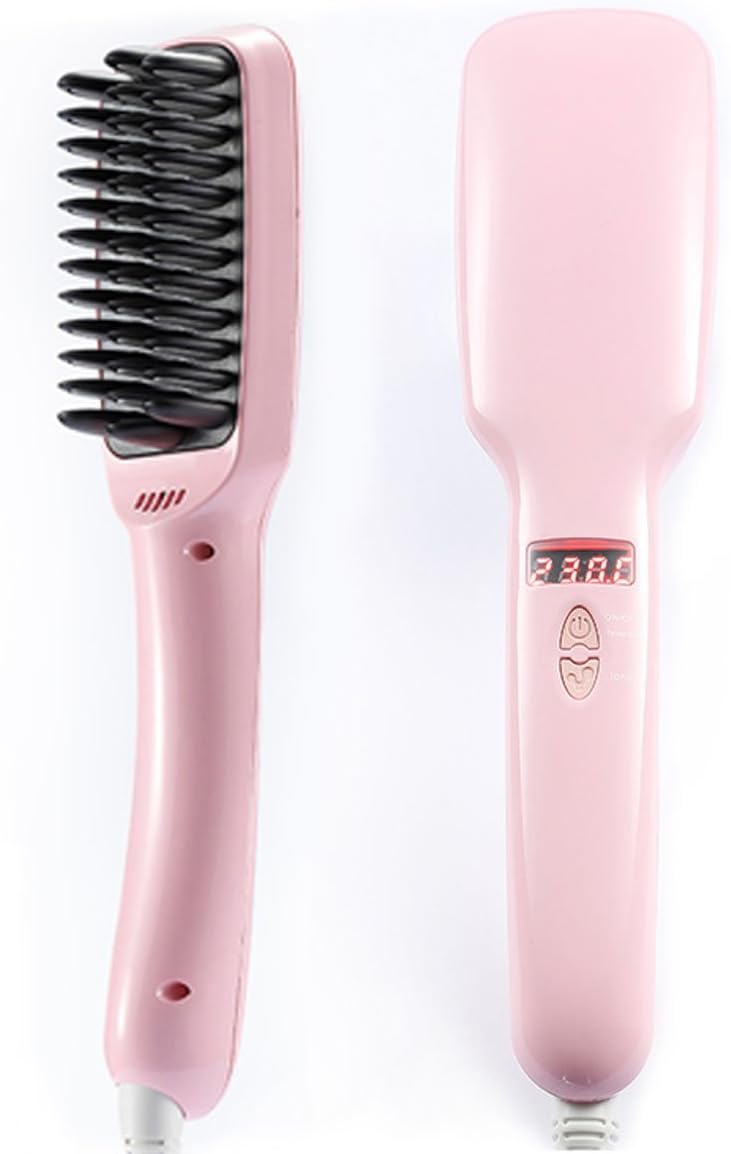 Hair Straightener Brush 2.0, Anion Instant Magic Silky Anti Scald Anti Static Ceramic Heating, Detangling Brush