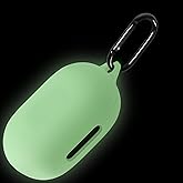 Geiomoo Silicone Case for Anker Soundcore Space A40, Protective Cover with Carabiner (Luminous Green)